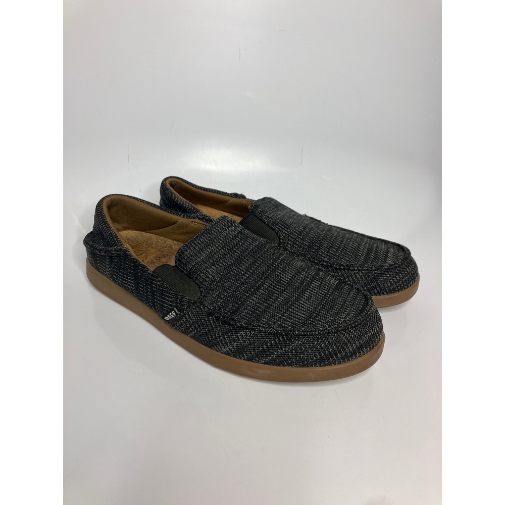 Reef Cushion Bounce Matey Knit Mens 10 Black Excellent Slip On Loafer RF0A3YN1